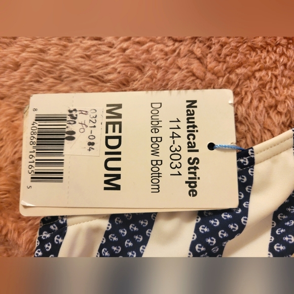 Nautical Stripe Halter Top Bikini & Double Bow Bottom - Picture 5 of 6